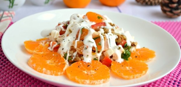 Салат с мандаринами – 7 простых рецептов