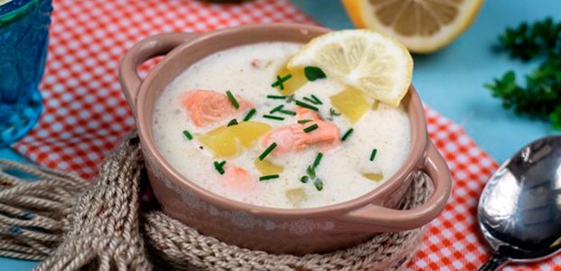 Финский суп с лососем и сливками — простой пошаговый рецепт