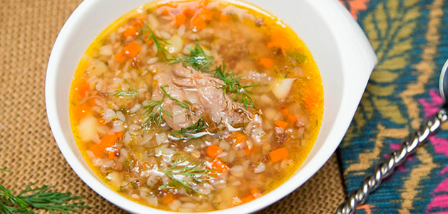 Гречневый суп с мясом 