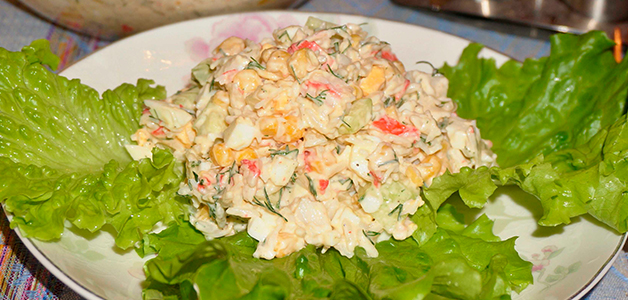 Крабовый салат с капустой 