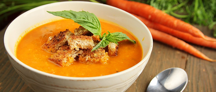 Морковный суп с сухариками